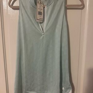 Adidas Mint Green Zip Polo Shirt